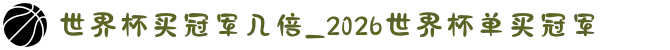 世界杯买冠军几倍_2026世界杯单买冠军